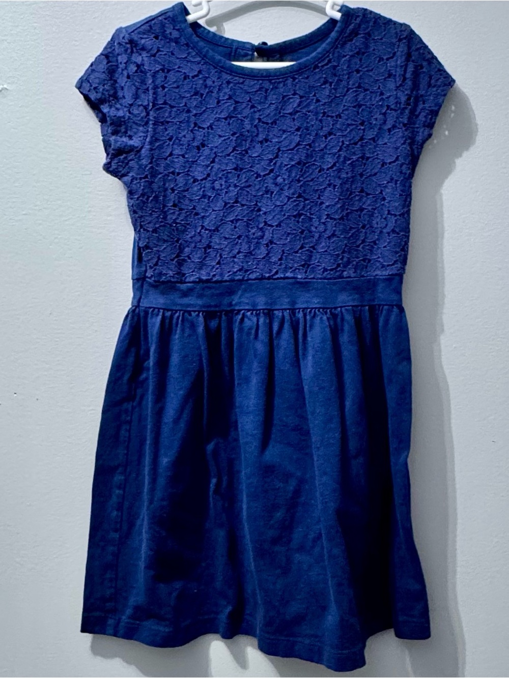 Carter's Girls Navy Lace Bodice Dress, Size 4T